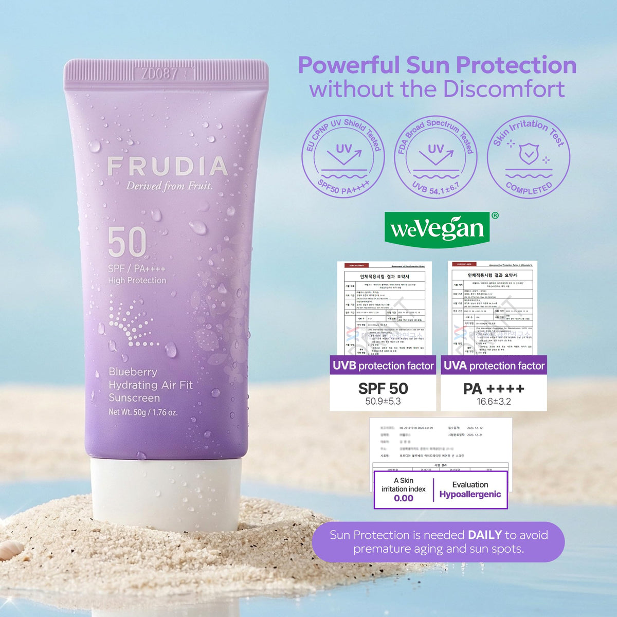 FRUDIA close-up of creamy gel texture demonstrating hydration and smooth spread