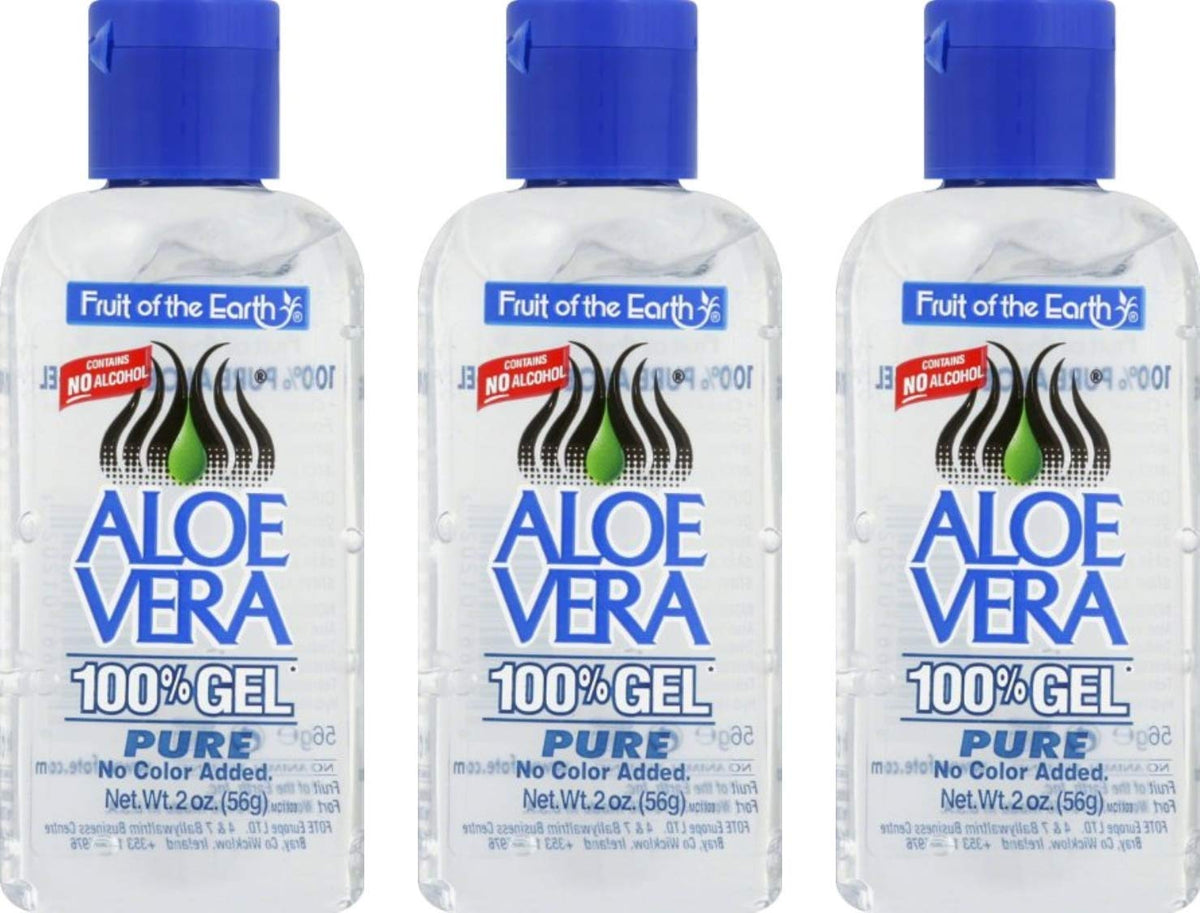 Fruit of the Earth front packaging showing three 2 oz tubes and portable convenience