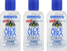 Fruit of the Earth front packaging showing three 2 oz tubes and portable convenience