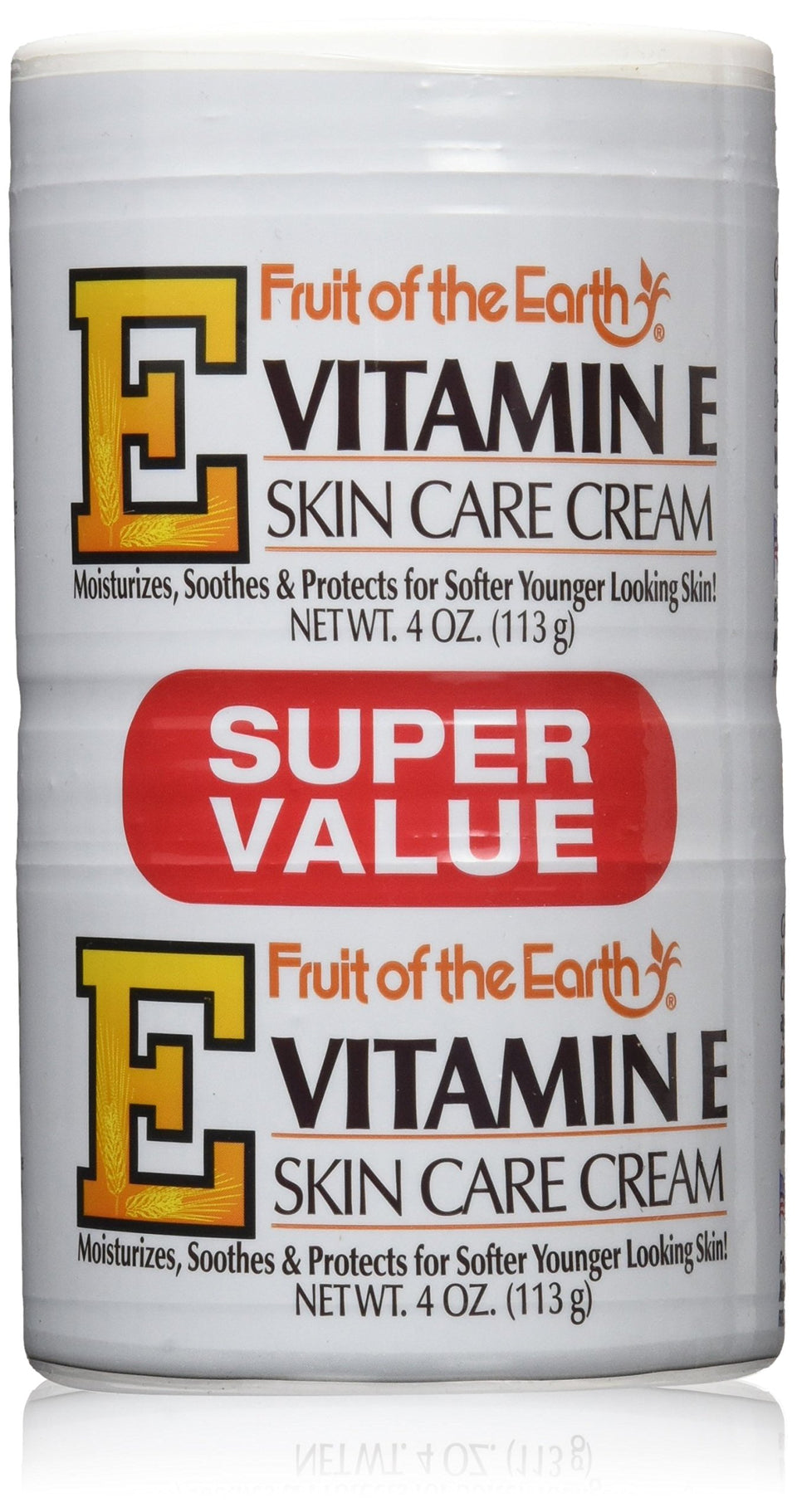 Fruit of the Earth jar front view highlighting moisturizing benefits
