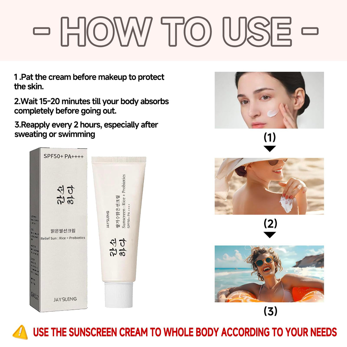 fruitery Relief Sun being blended on skin showing smooth absorption