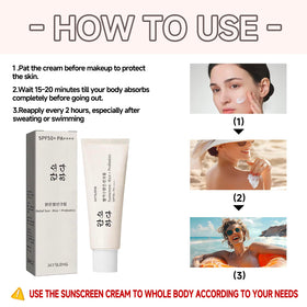 fruitery Relief Sun being blended on skin showing smooth absorption