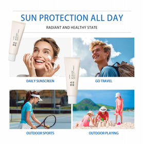 fruitery Relief Sun applied at the beach demonstrating sun protection