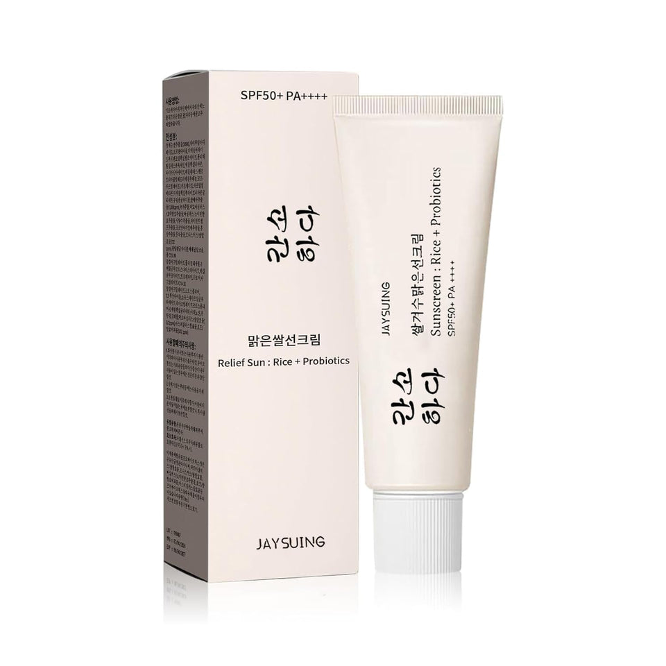 fruitery Relief Sun front packaging showing SPF50+ and PA++++ benefits