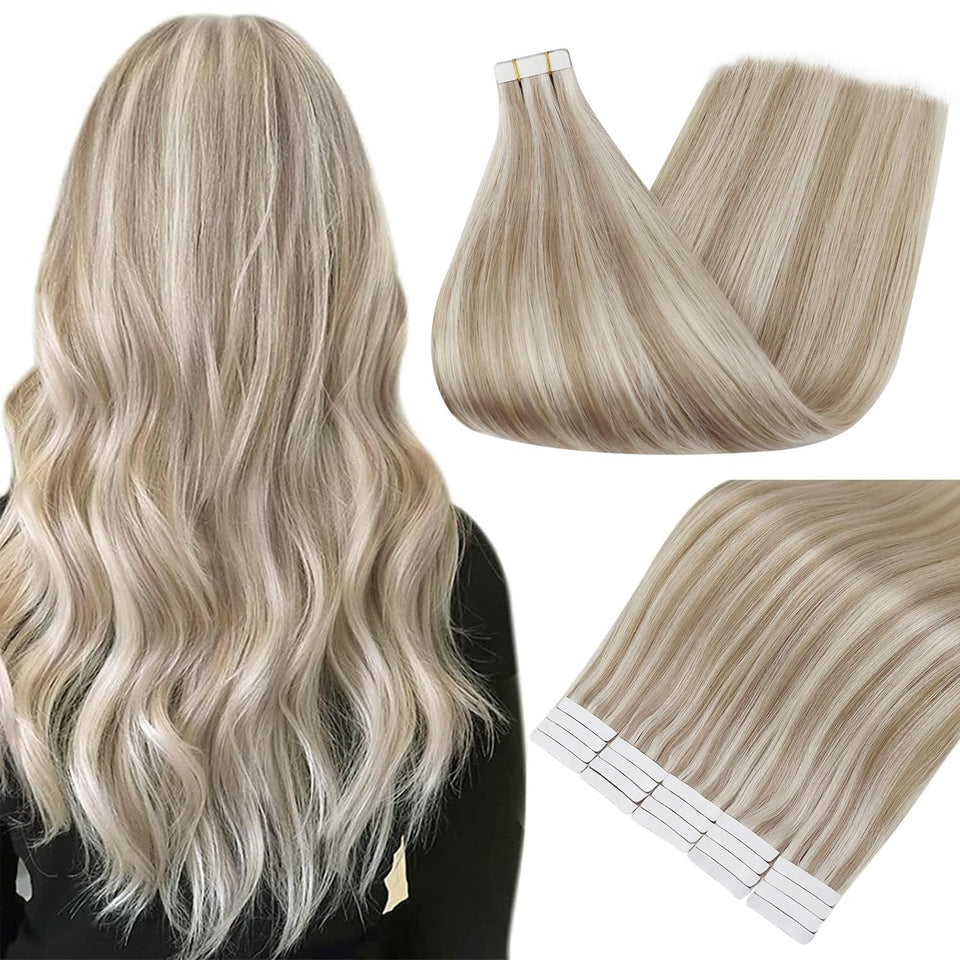 Fshine front packaging showing 20pcs tape-in extensions and neat presentation for easy selection