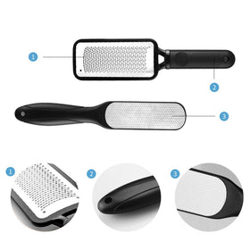 Fu Store close-up of stainless steel rasp texture for effective callus removal