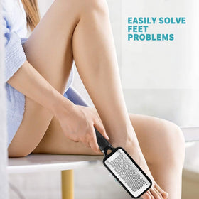 Fu Store foot files placed on bathroom counter demonstrating waterproof use