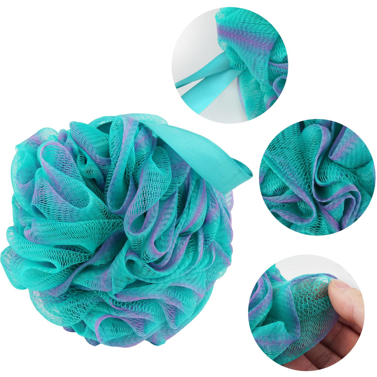 Fu Store loofah in shower being used to create foam and cleanse skin efficiently