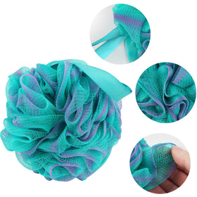 Fu Store loofah in shower being used to create foam and cleanse skin efficiently
