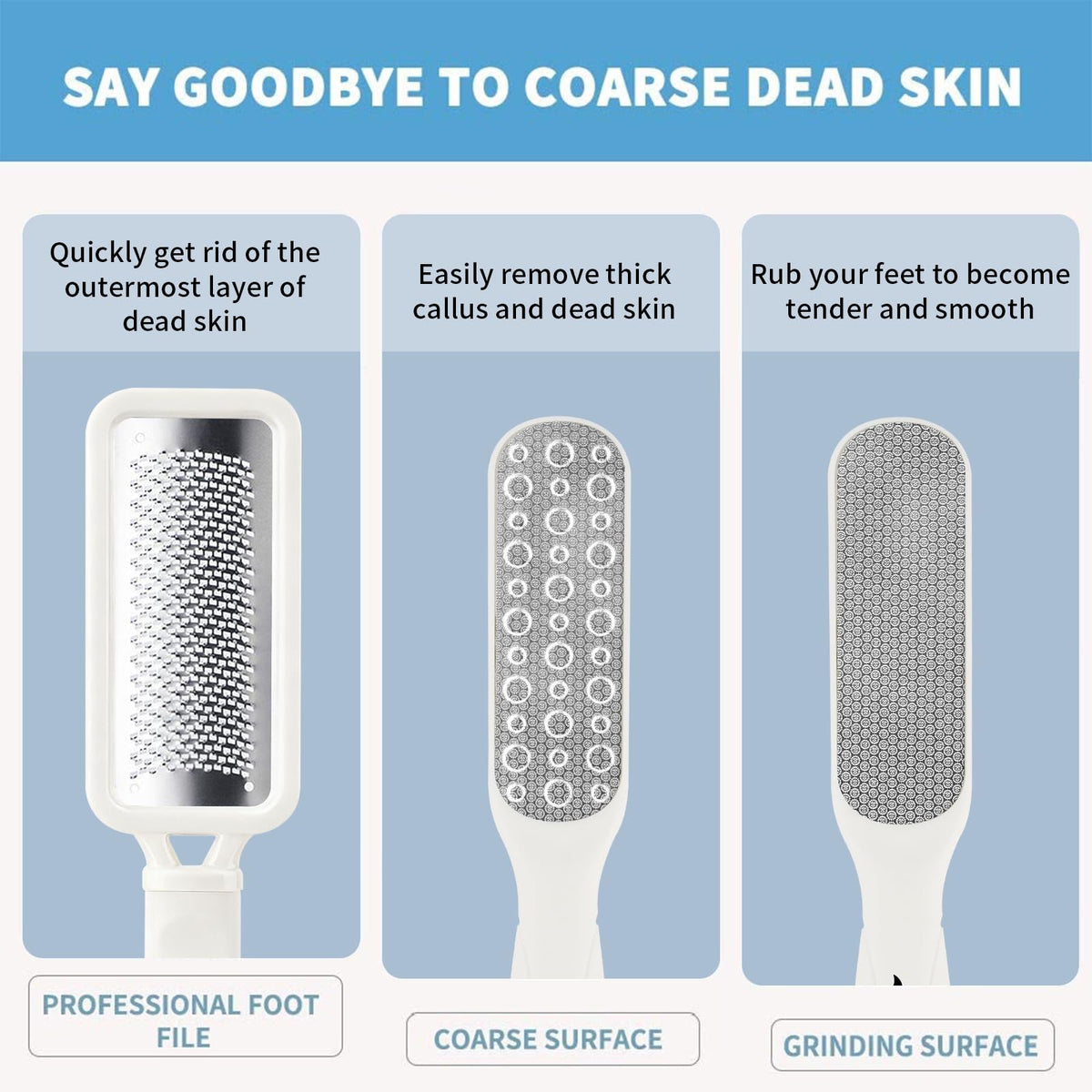 Fu Store close-up of stainless steel rasp teeth for fast callus removal benefit