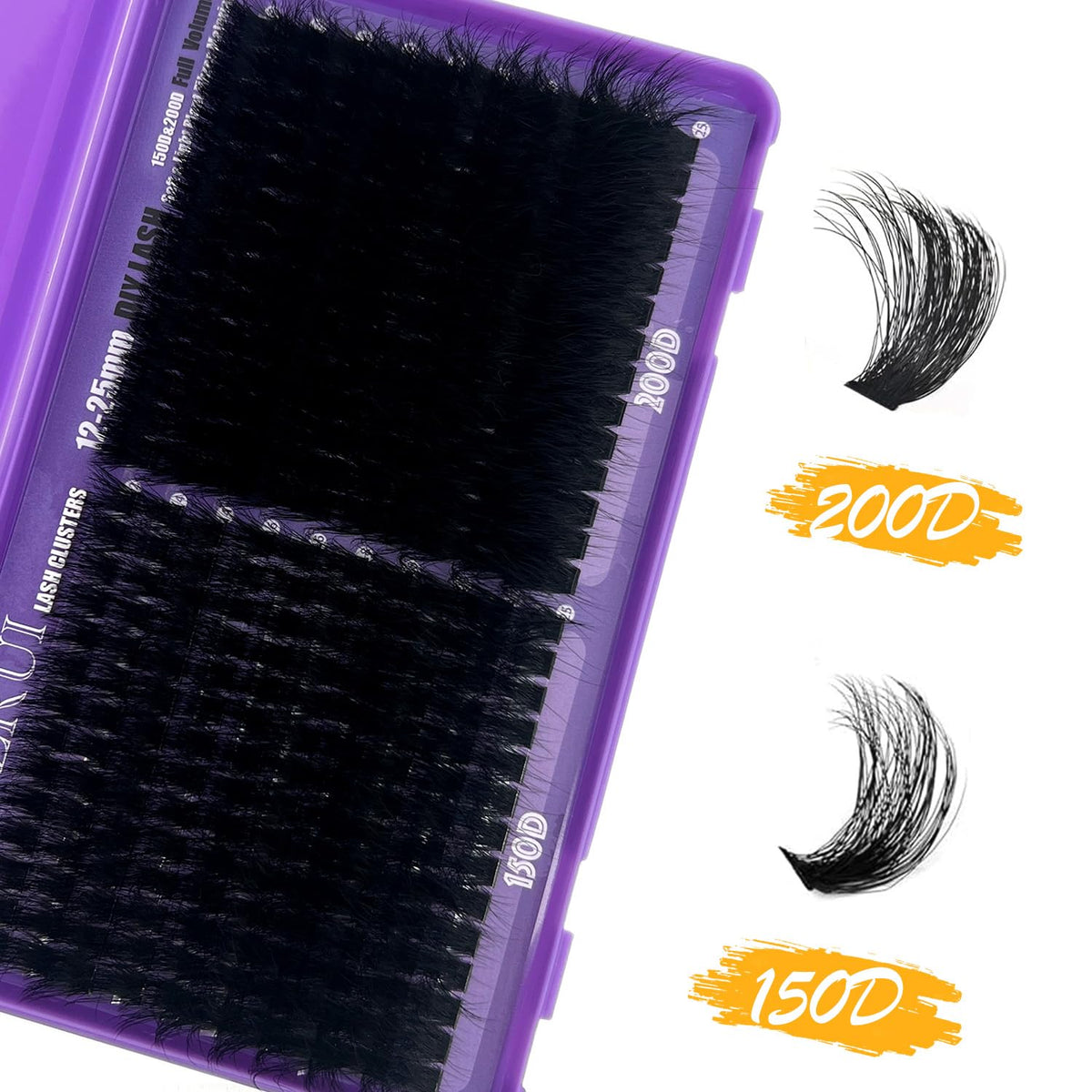 FUBBZRUI before and after eye comparison revealing dramatic D-curl volume
