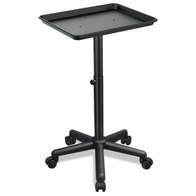 Fuehomue front view of metal salon tray showing stable base and tray organization benefit
