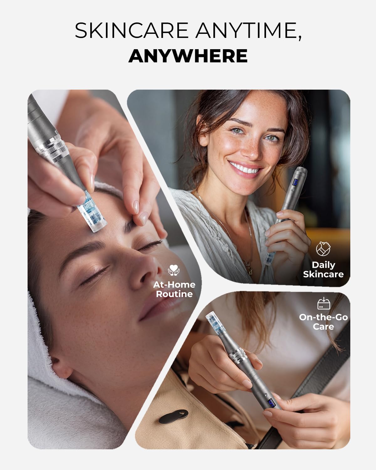 Fuelion Dr Pen M8 with packaging and accessories highlighting all-in-one home skincare setup