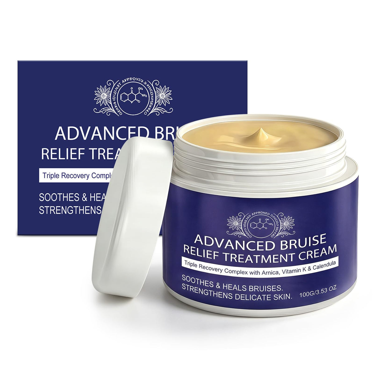 fugit jar front view showing product label and bruise care benefits