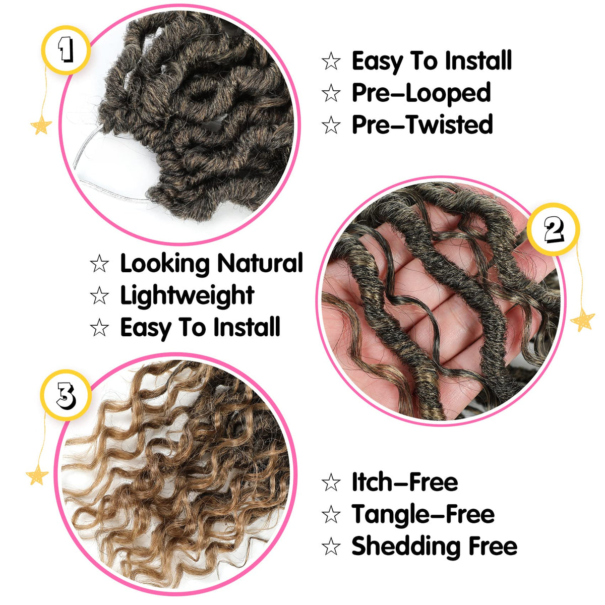 Fulcrum crochet needle and rings included, demonstrates easy-ready installation