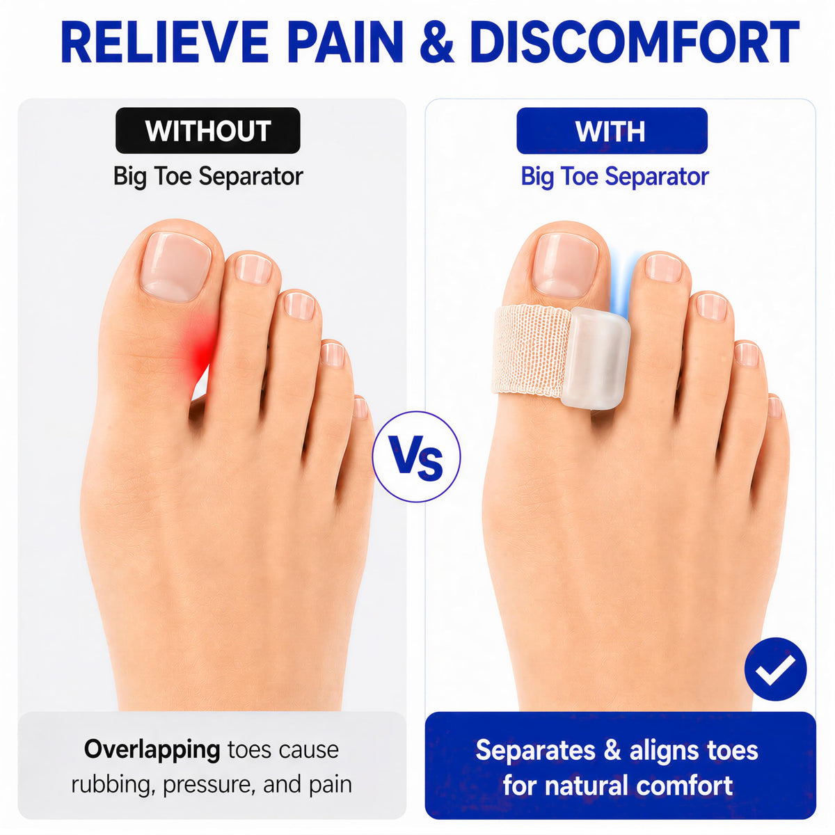 FULEEAN spacer worn barefoot during yoga for pain-free movement