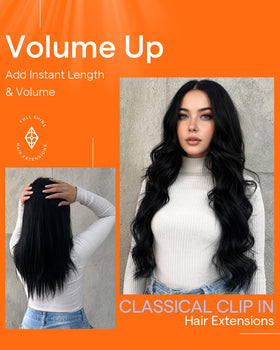 Full Shine before and after style demonstrating instant length