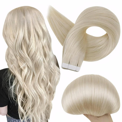 Full Shine front packaging showing platinum blonde extensions and clear benefit of natural length