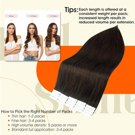 Full Shine model wearing 18-inch extensions showing added length
