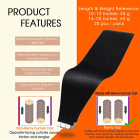 Full Shine close-up of double-sided tape tabs for invisible hold
