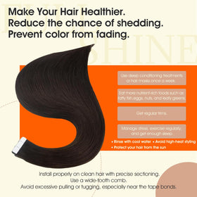 Full Shine 20-piece weft top view illustrating slim seamless profile