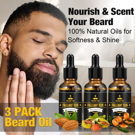 FULLLIGHT TECH beard shampoo bottle illustrating gentle cleansing benefit