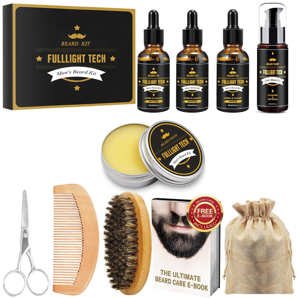FULLLIGHT TECH wood comb beside ruler showing size and detangling advantage