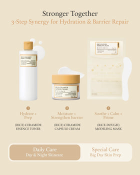 FULLY lifestyle bathroom scene with dewy skin to convey glass-skin glow benefits