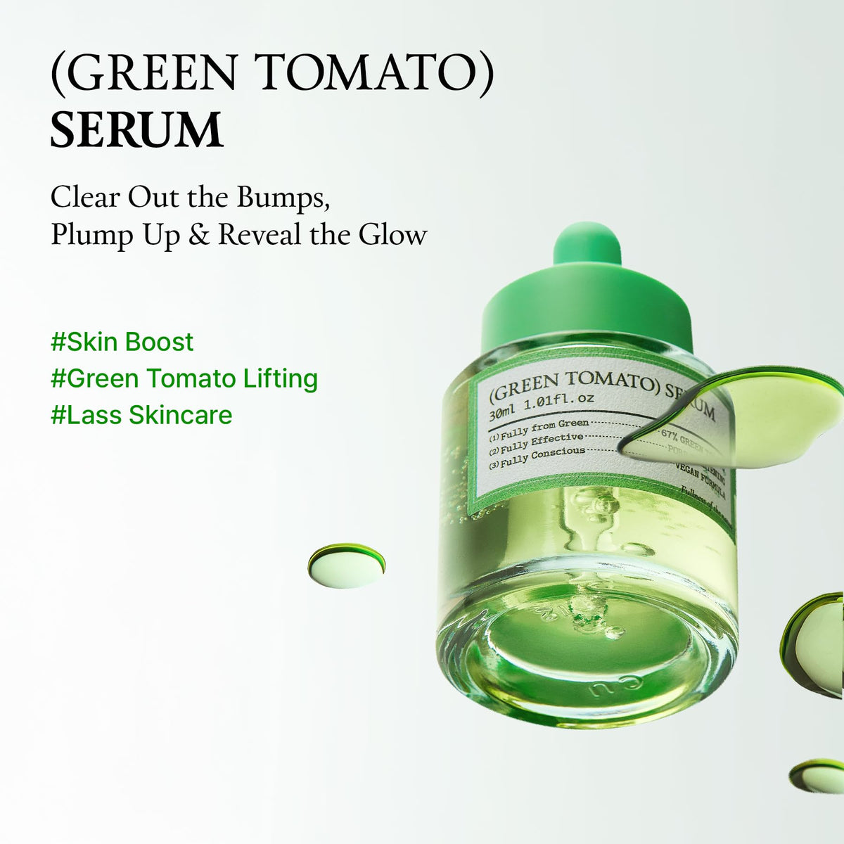 FULLY close-up of green tomato extract texture highlighting active concentration