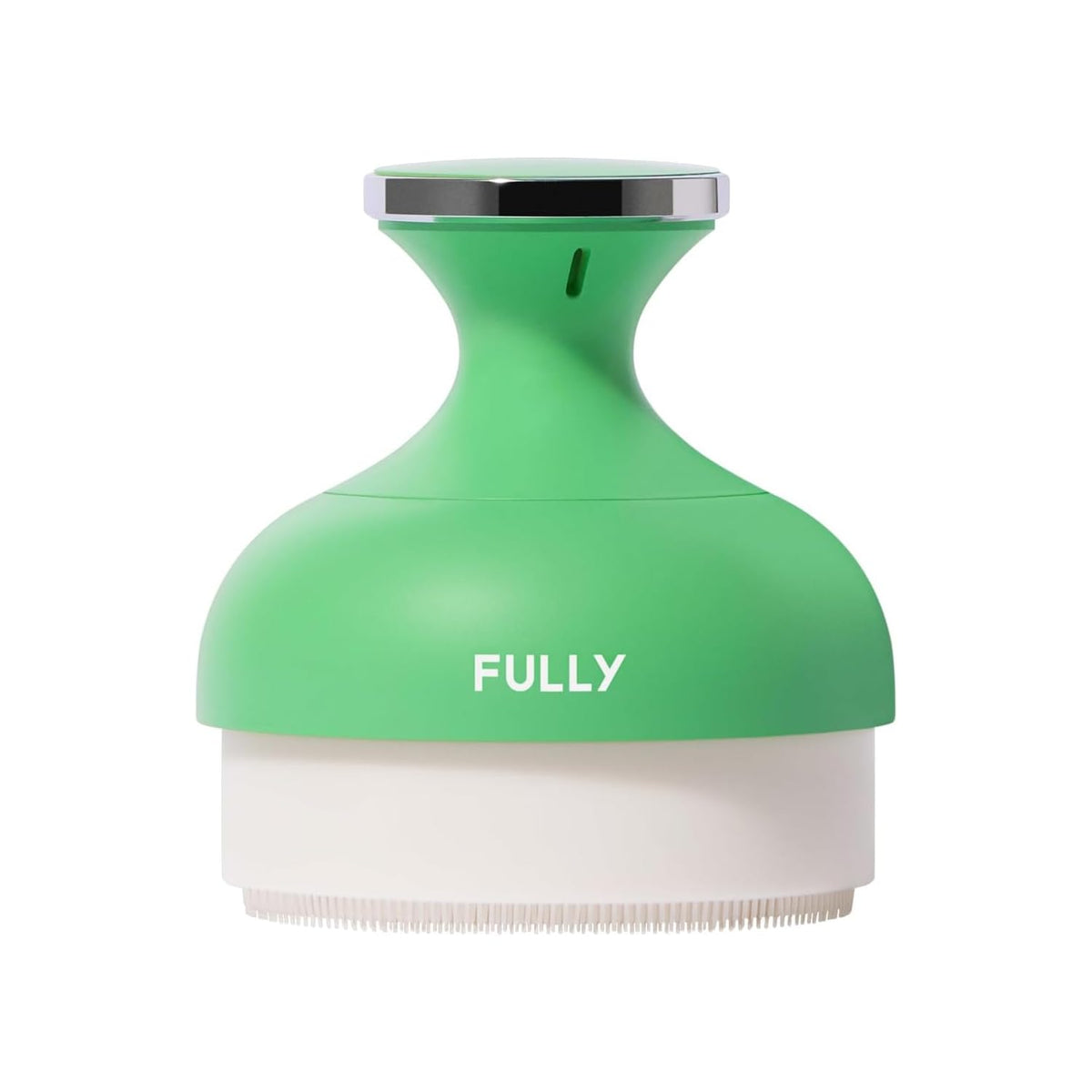 FULLY front view of silicone brush showing grip and bristles for improved cleansing