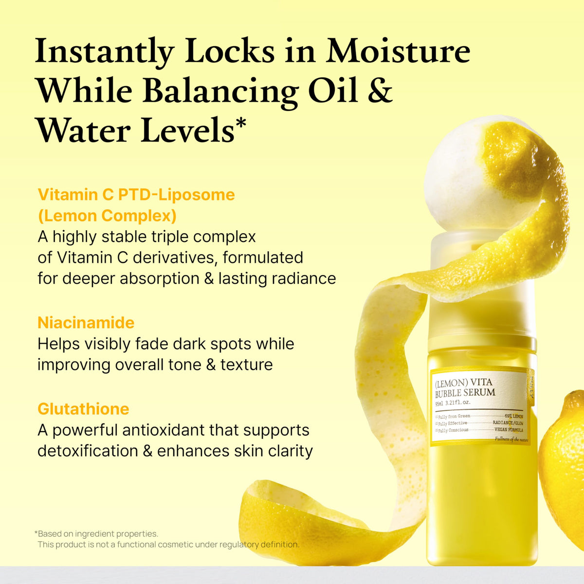 FULLY organic Jeju lemon water ingredient shot highlighting potent citrus nutrients