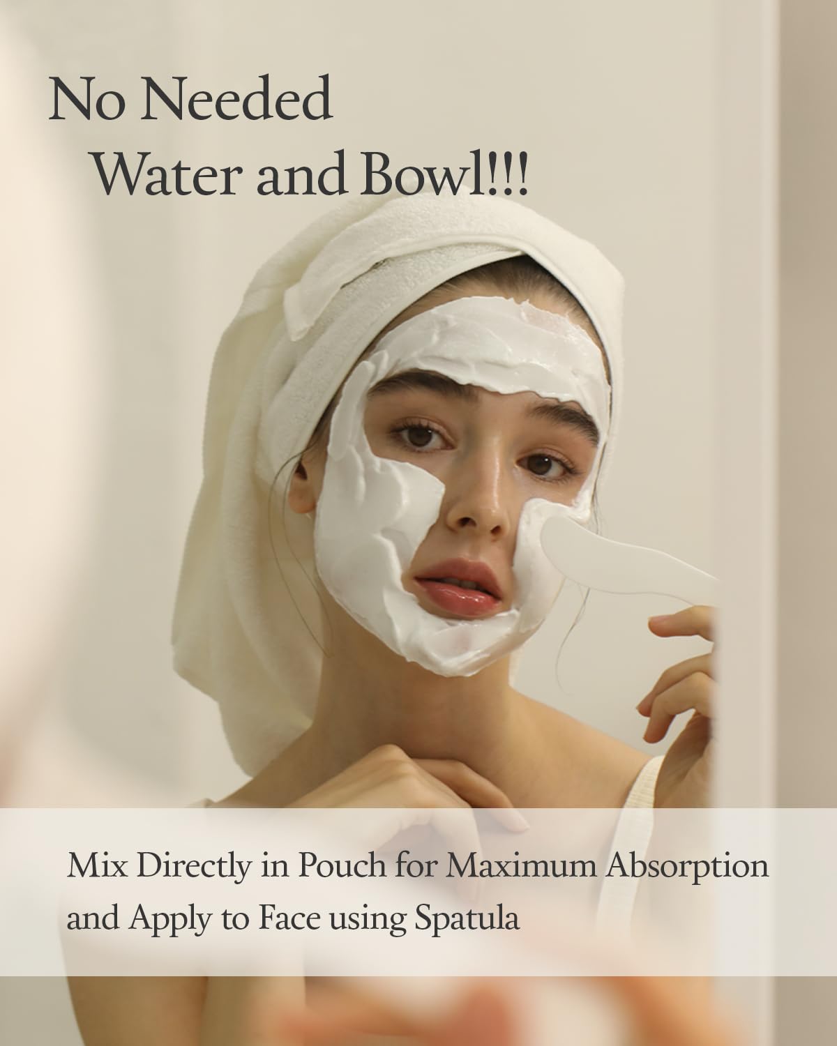 FULLY lifestyle bathroom scene with mask ready for at-home pampering and relaxation