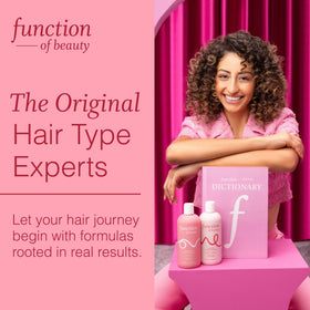 Function of Beauty curly set in bathroom lifestyle scene suggesting spa-like shower experience