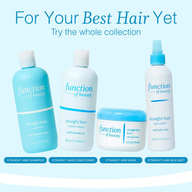 Function of Beauty in-shower lifestyle scene demonstrating frizz control and pleasant scent