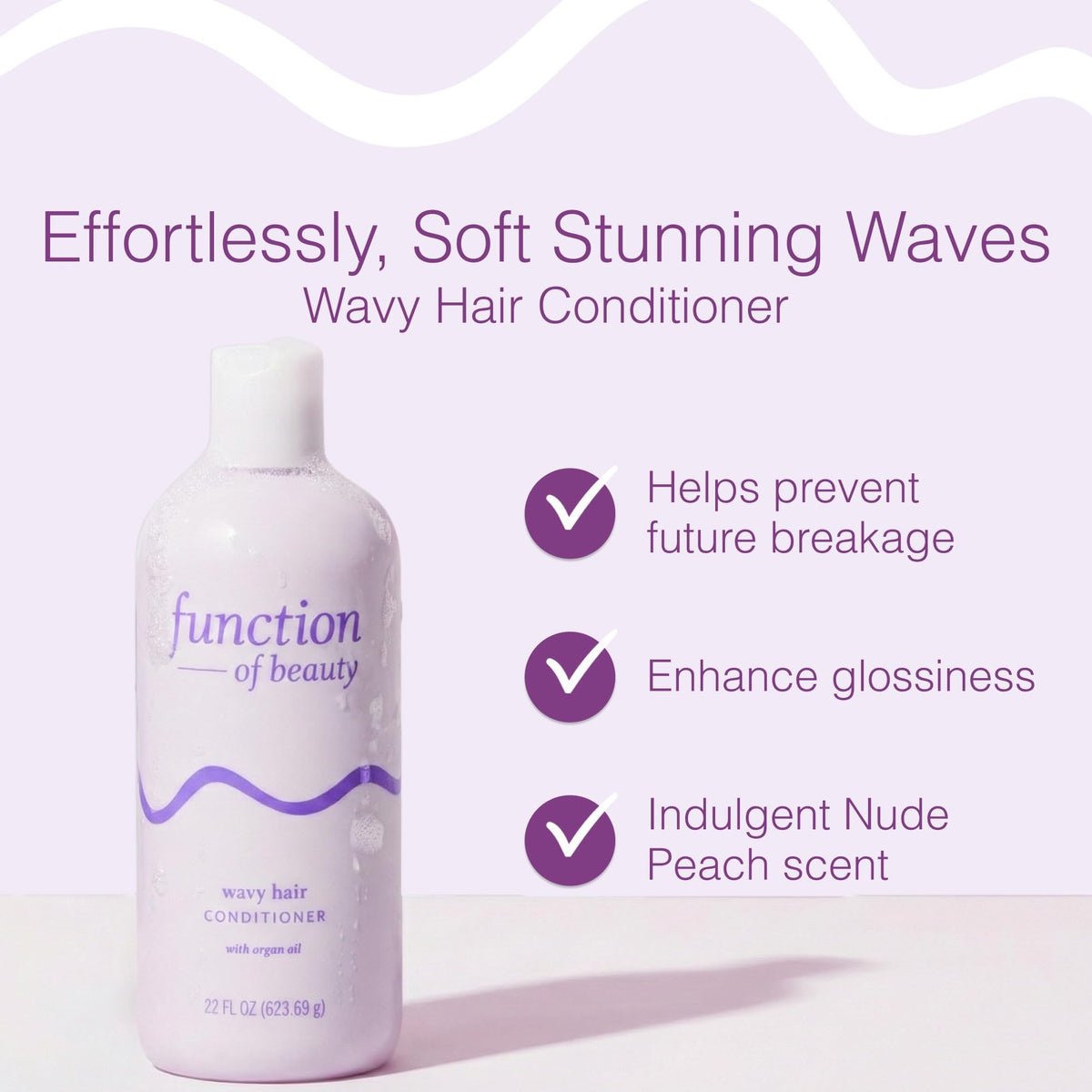 Function of Beauty bottle dispensing conditioner demonstrating easy-pump use