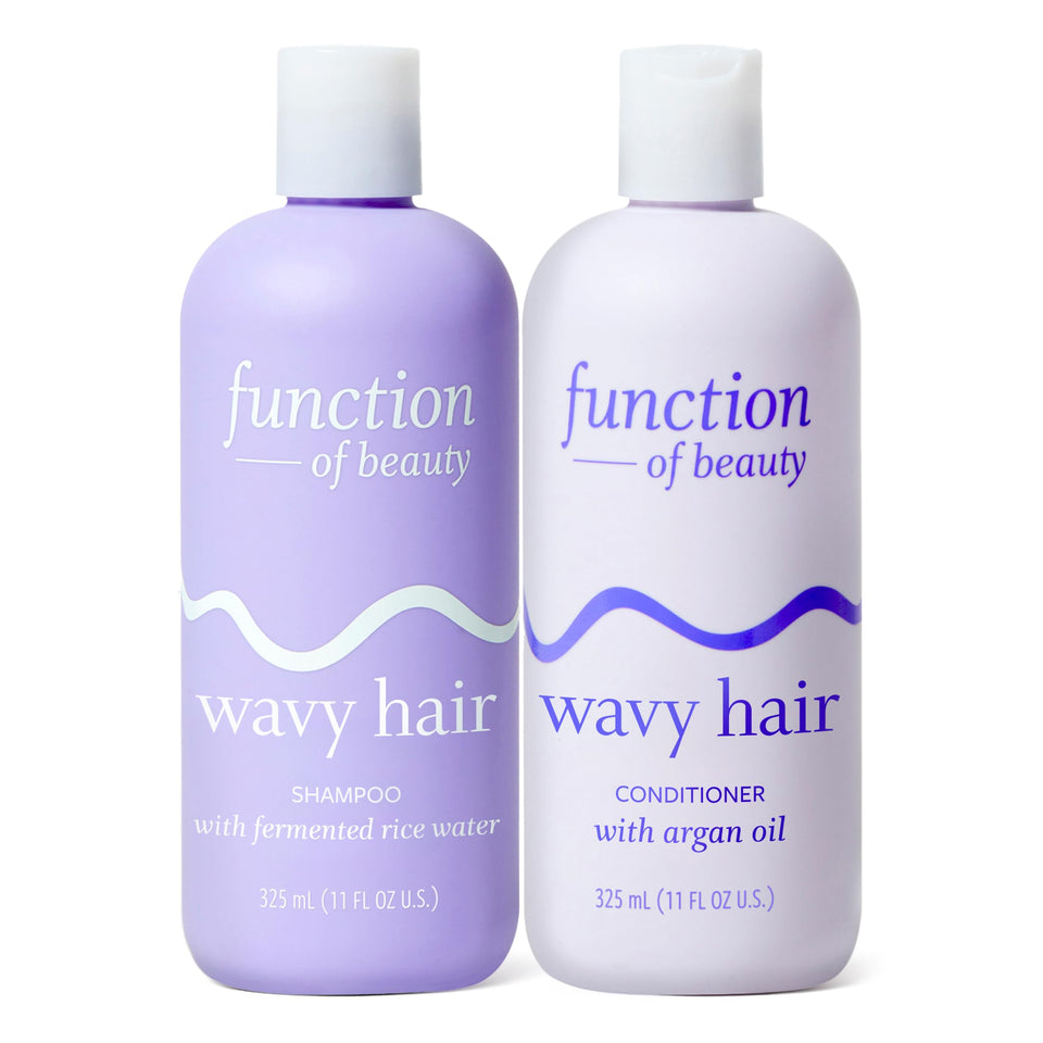 Function of Beauty front packaging showing duo and benefits for waves