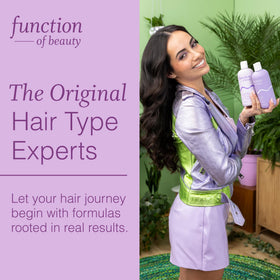 Function of Beauty model with defined wavy hair after mask use showing enhanced shine