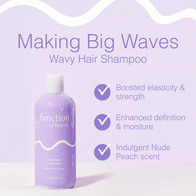 Function of Beauty shampoo texture close-up highlighting lightweight lather