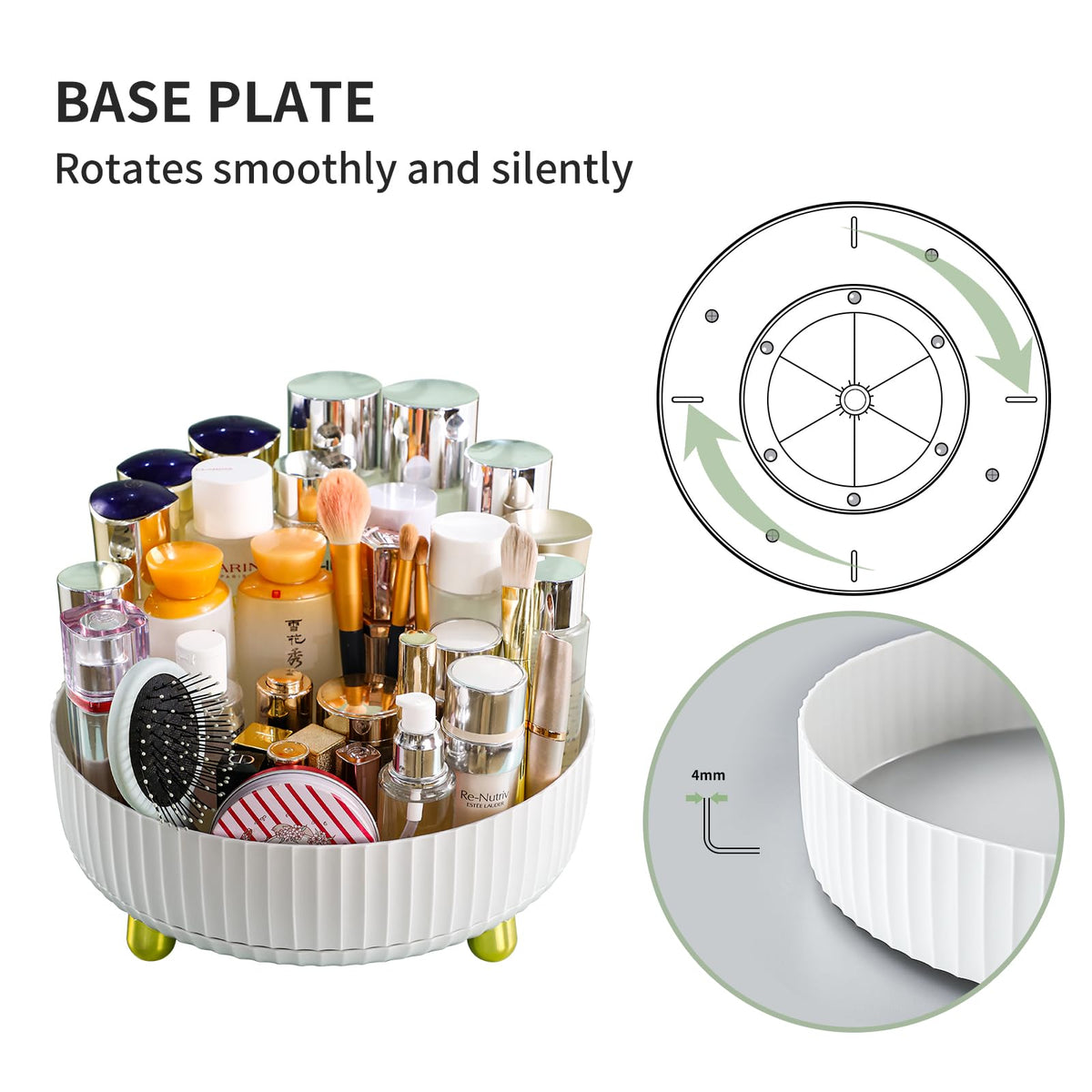 funest organizer in use with perfumes and lotions for quick selection