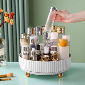 funest front view of rotating organizer showing clear acrylic and tidy display