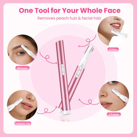 Funstant trimming eyebrow hair to demonstrate accurate shaping without pulling