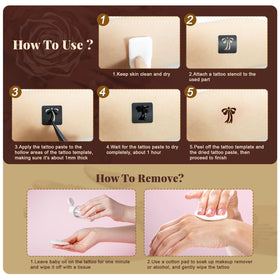 Funtigee application in use with cotton swab creating precise temporary tattoo