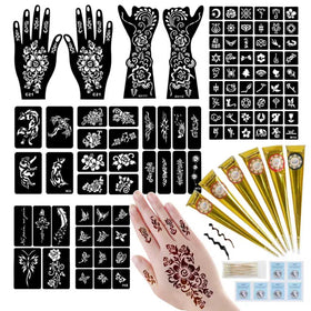 Funtigee front packaging showing full temporary tattoo kit and contents for quick start