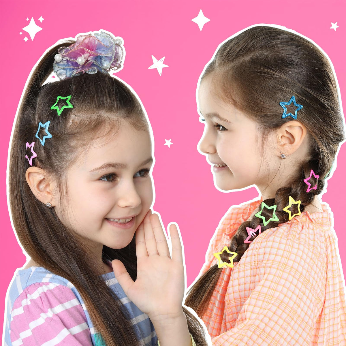 Funtopia clip secured in hair demonstrating secure hold during movement