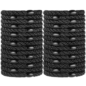 Funtopia front packaging showing 30 black no-metal hair ties and easy storage benefit