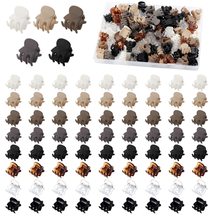 Funtopia front packaging showing 72 mini matte claw clips, organized and ready
