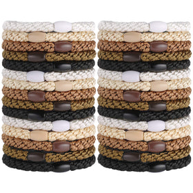 Funtopia front pack of 30 hair ties showing colors and quantity for convenience