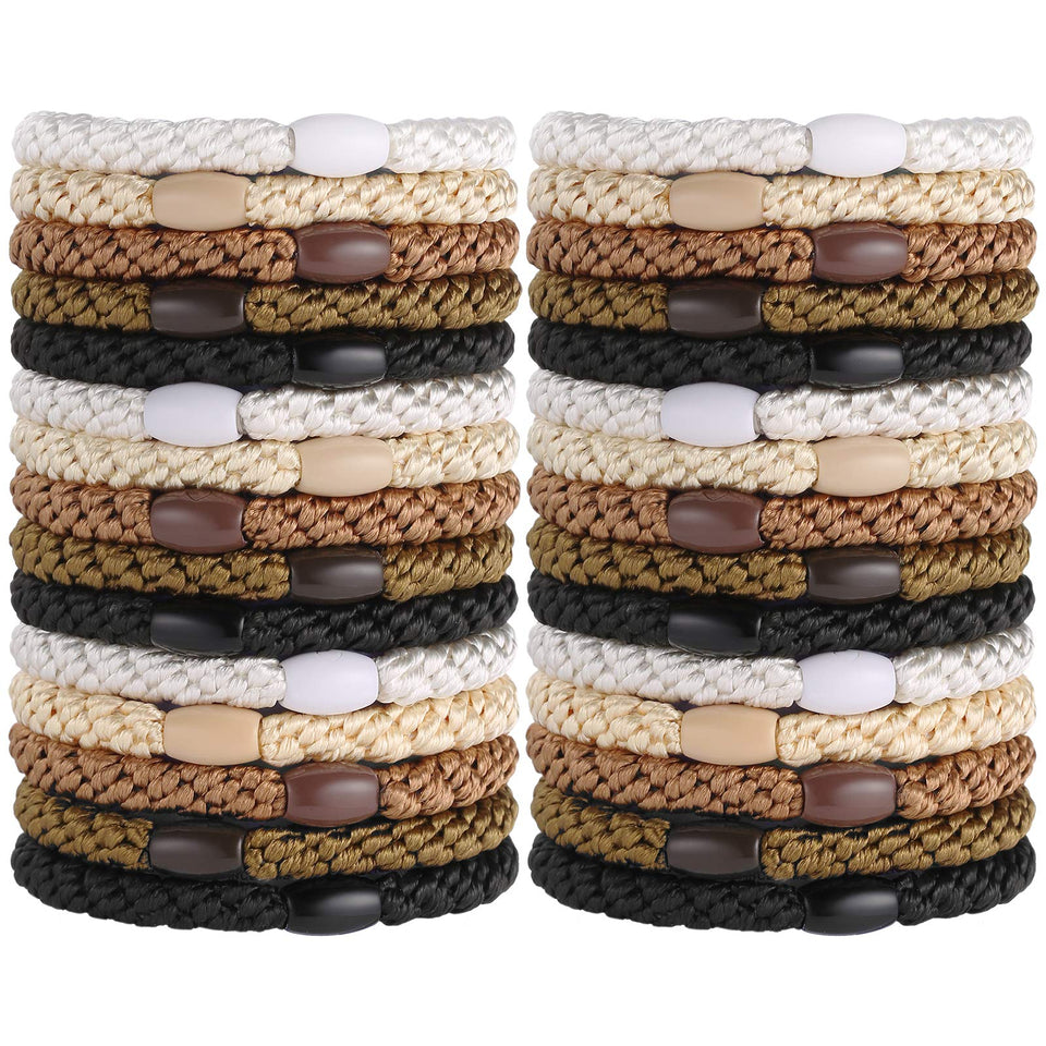 Funtopia front pack of 30 hair ties showing colors and quantity for convenience