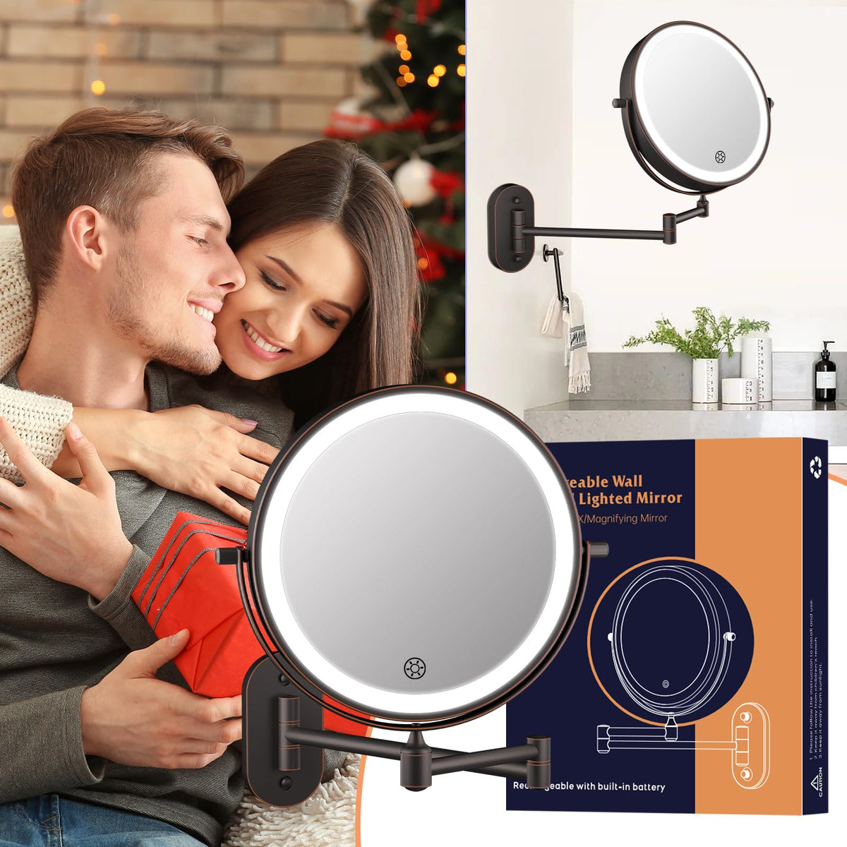 FUNTOUCH lifestyle bathroom vanity setup showing real-world lighting accuracy benefit