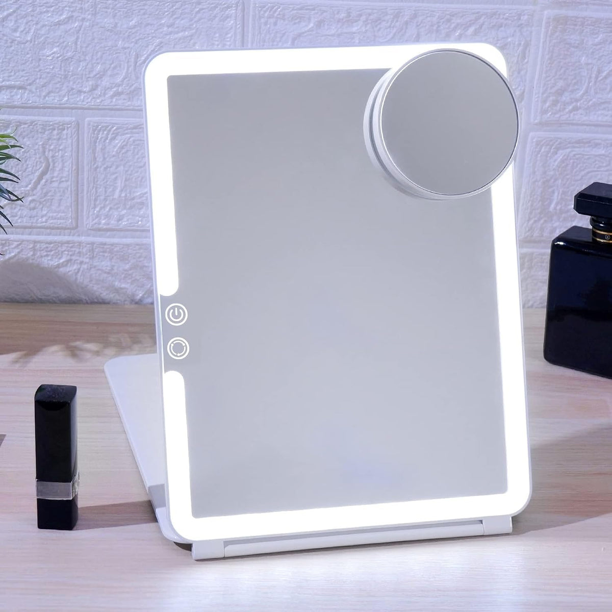 FUNTOUCH mirror on a vanity in a lifestyle scene for everyday use